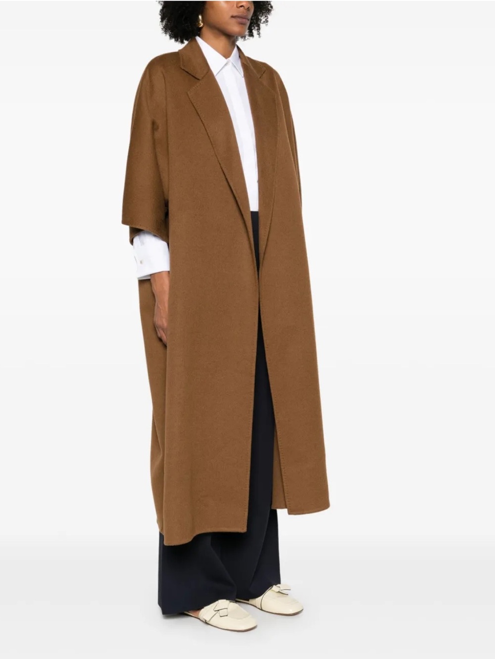 MaxMara Camel-Brown Oversized Wool Trench Coat